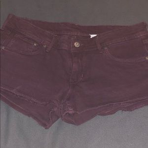 Maroon jean shorties